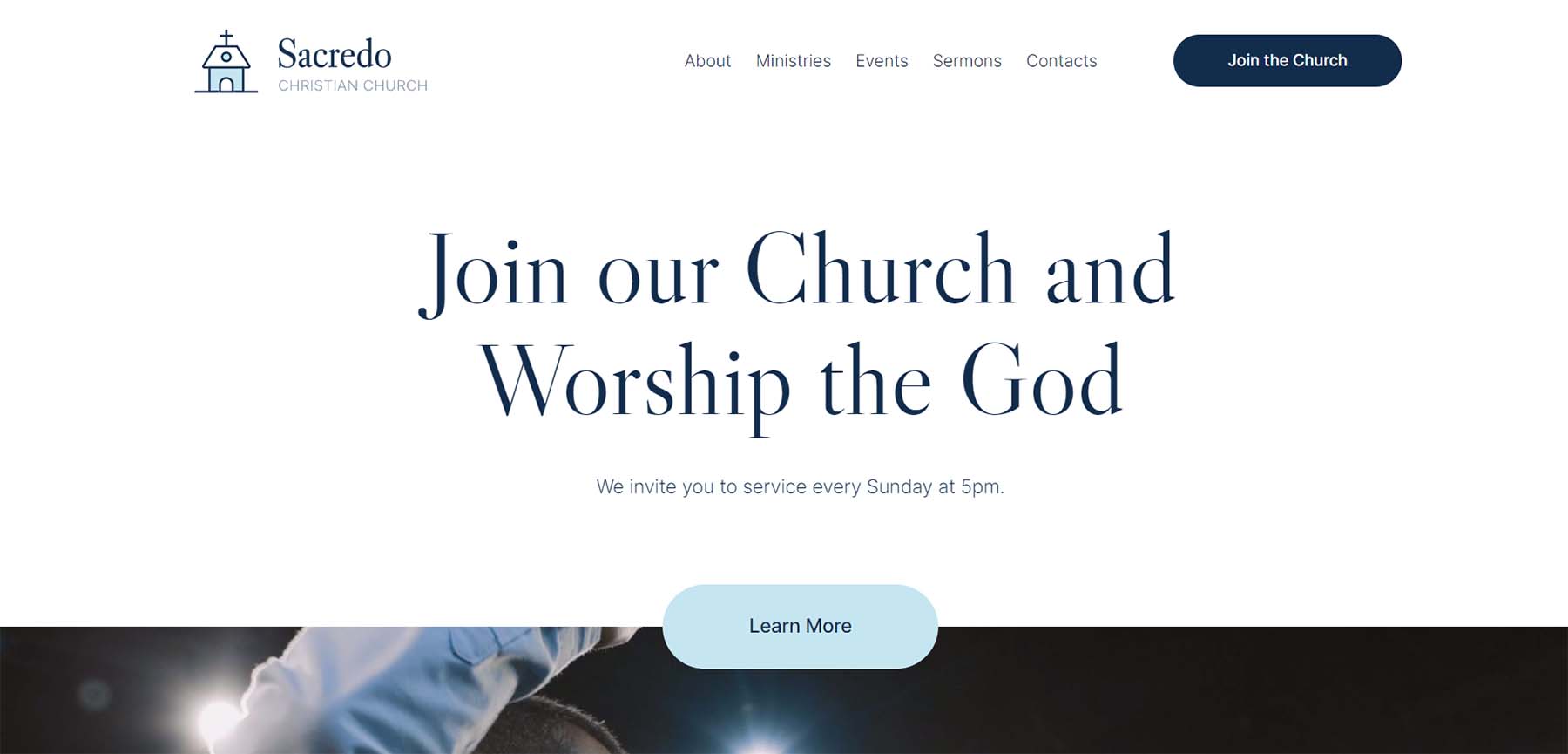 Sacredo, um tema de igreja WordPress