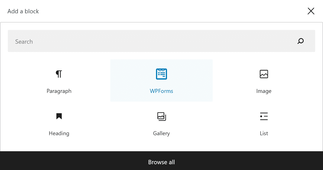 Add the wpforms widget