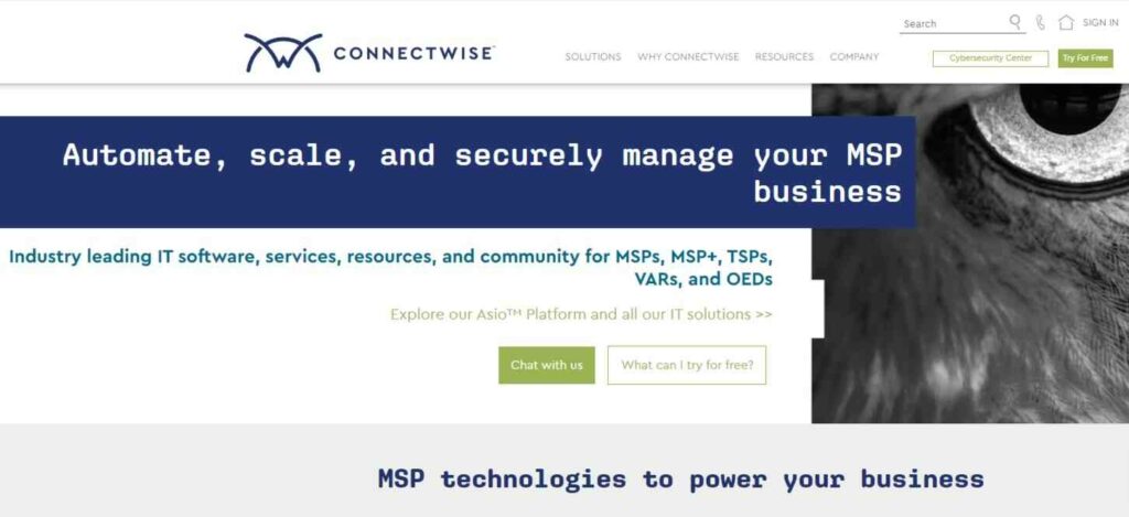 ConnectWise発券ソリューションのホームページ