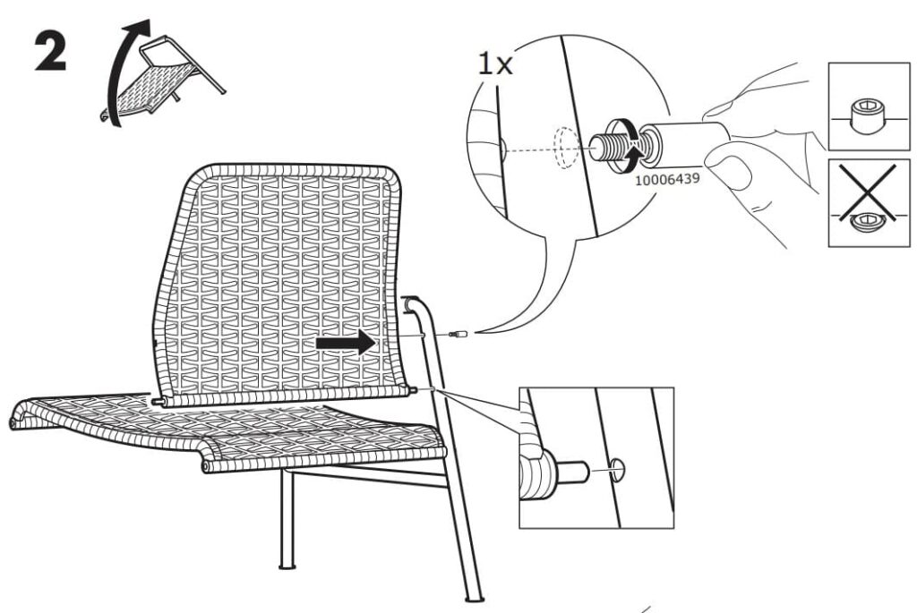 Beispiel einer IKEA-Bedienungsanleitung, die nur Bilder enthält