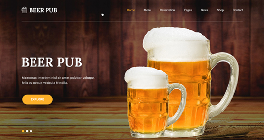 Thème WordPress pour pub de bière