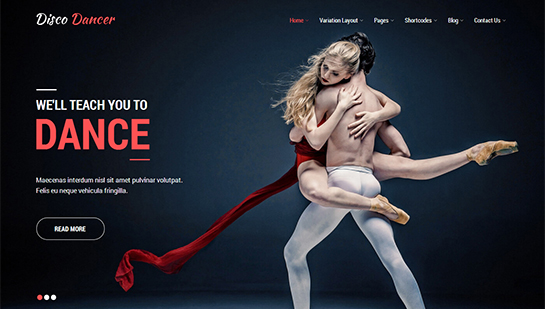 tema de WordPress para bailarines de discoteca