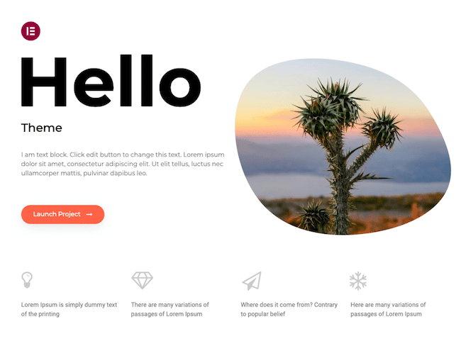 Hello Elementor WordPress theme