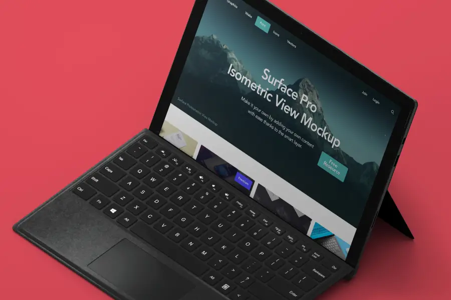 Mockup Perspective PSD Surface Pro -