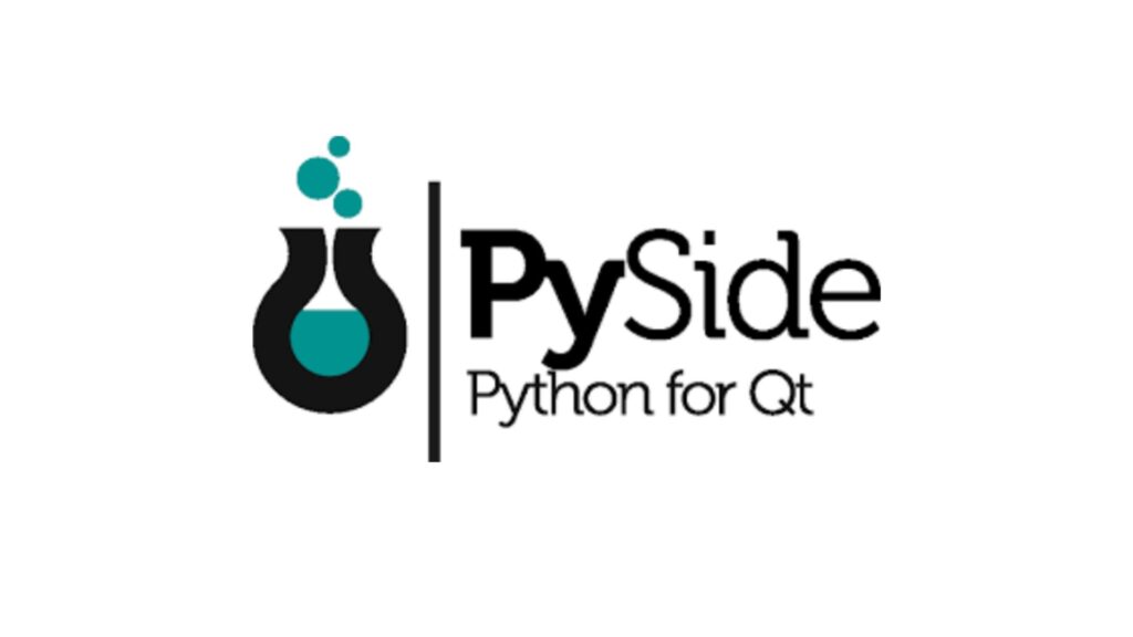 Logo platformy Pyside z dopiskiem „Python for Qt”.