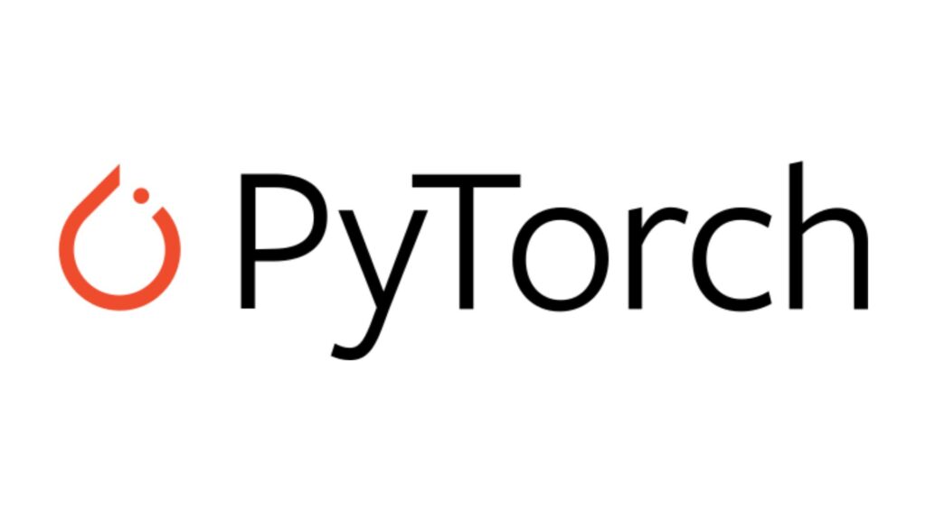 Logotyp płomienia, z boku napis „PyTorch”.