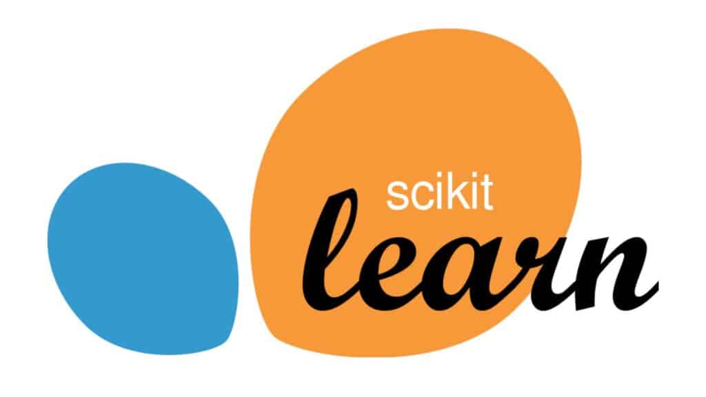 Kolorowe logo z napisem „scikit” pośrodku i napisem „learn” pod nim.