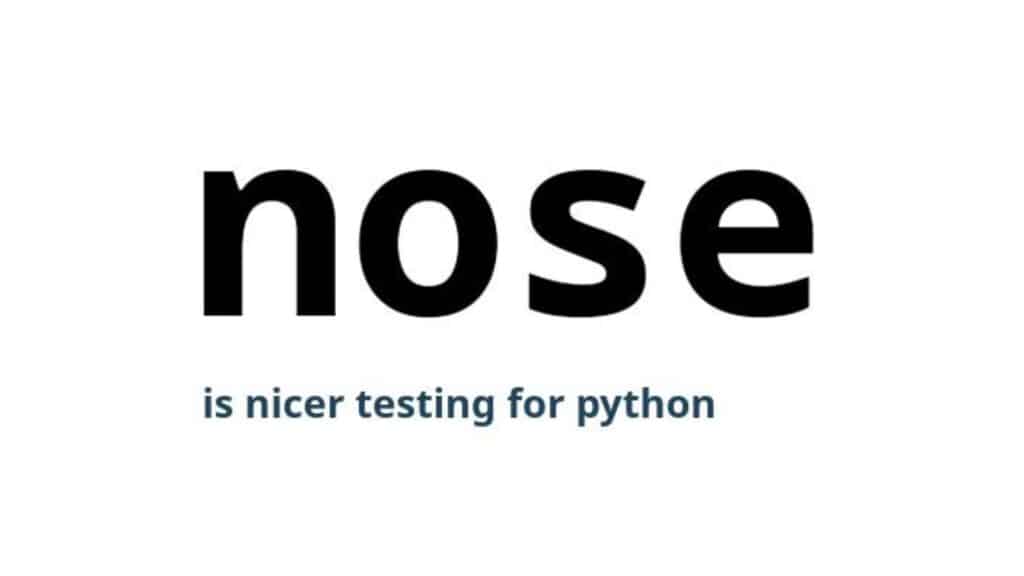 logo frameworka do testowania nosa z frazą „is nicer testing for Python”.