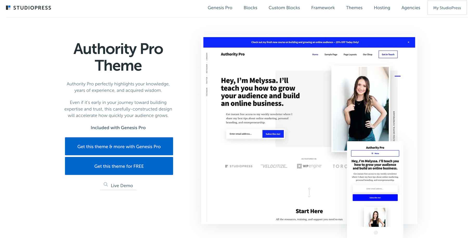 Tema de WordPress con capacidad de respuesta de Authority Pro