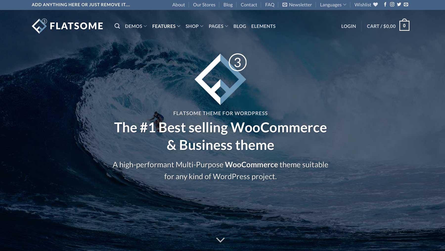 tema WordPress per e-commerce piatto