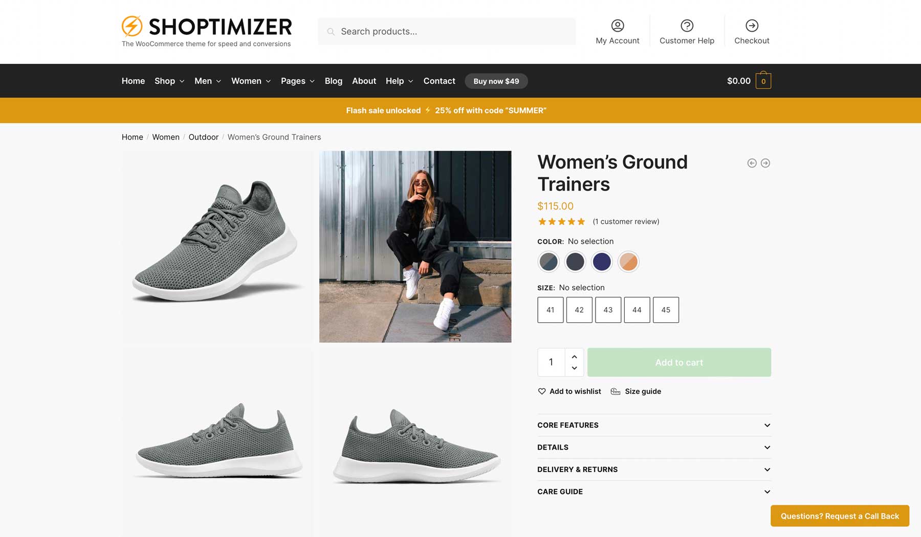 การสาธิตหน้าผลิตภัณฑ์ของ Shoptimizer