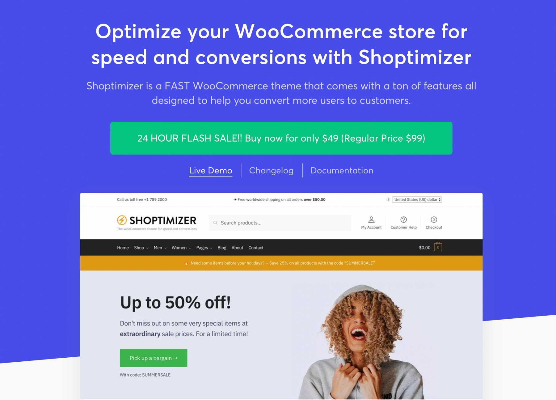 Shoptimizer e-ticaret WordPress teması