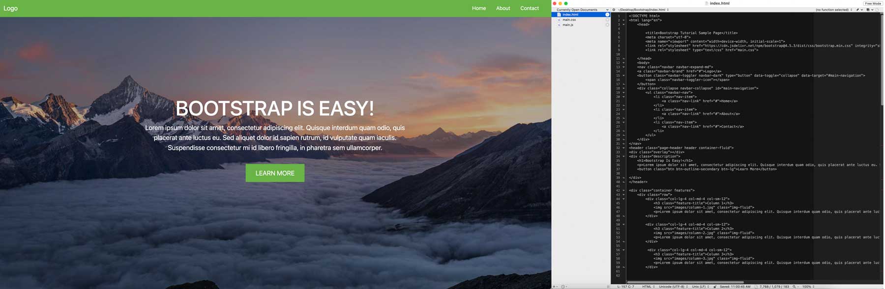 Exemplu de site web Bootstrap