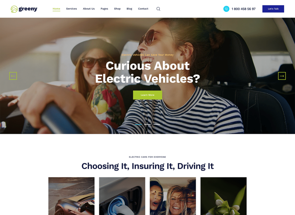 Verde | Tema WordPress per concessionarie di auto elettriche