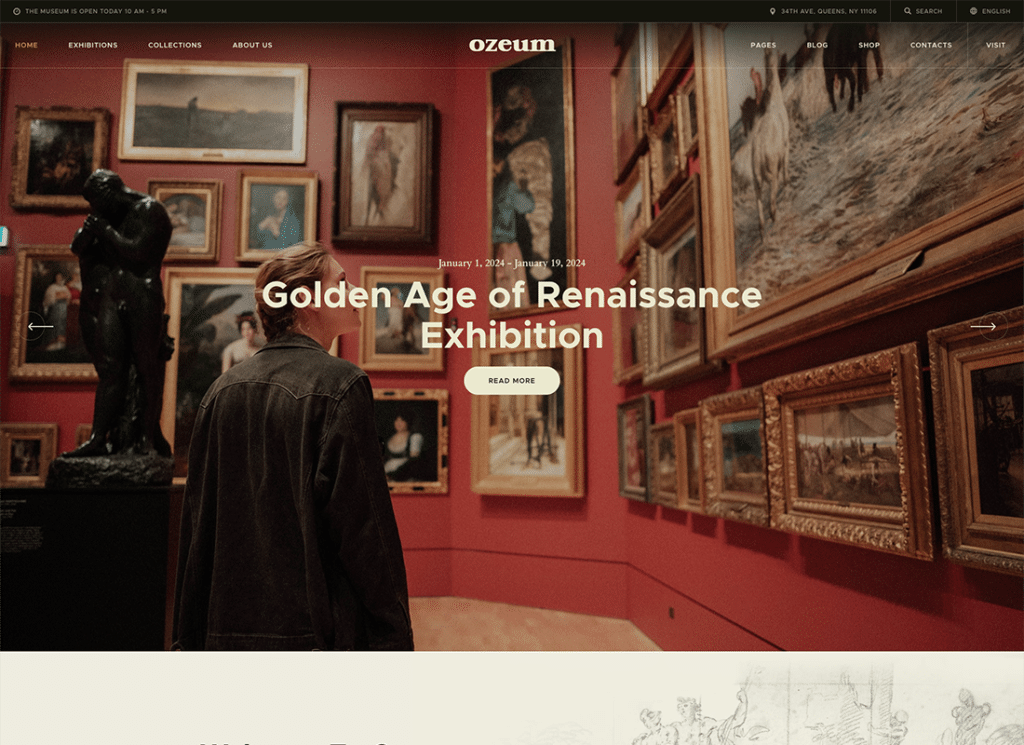 Ozeum | Modern Art Gallery und Creative Online Museum WordPress Theme +RTL