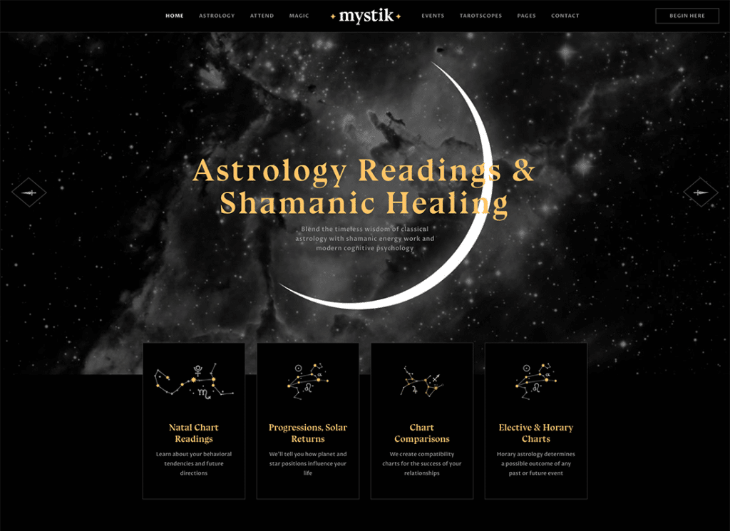 Mystique | Astrologie & Esoterisches Horoskop Wahrsagen WordPress Theme + RTL