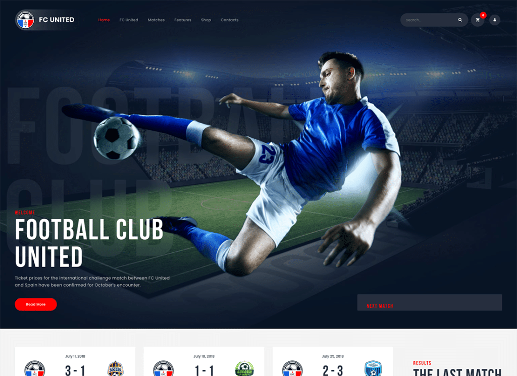 FC Birleşik | Futbol, ​​Futbol ve Spor WordPress Teması + RTL