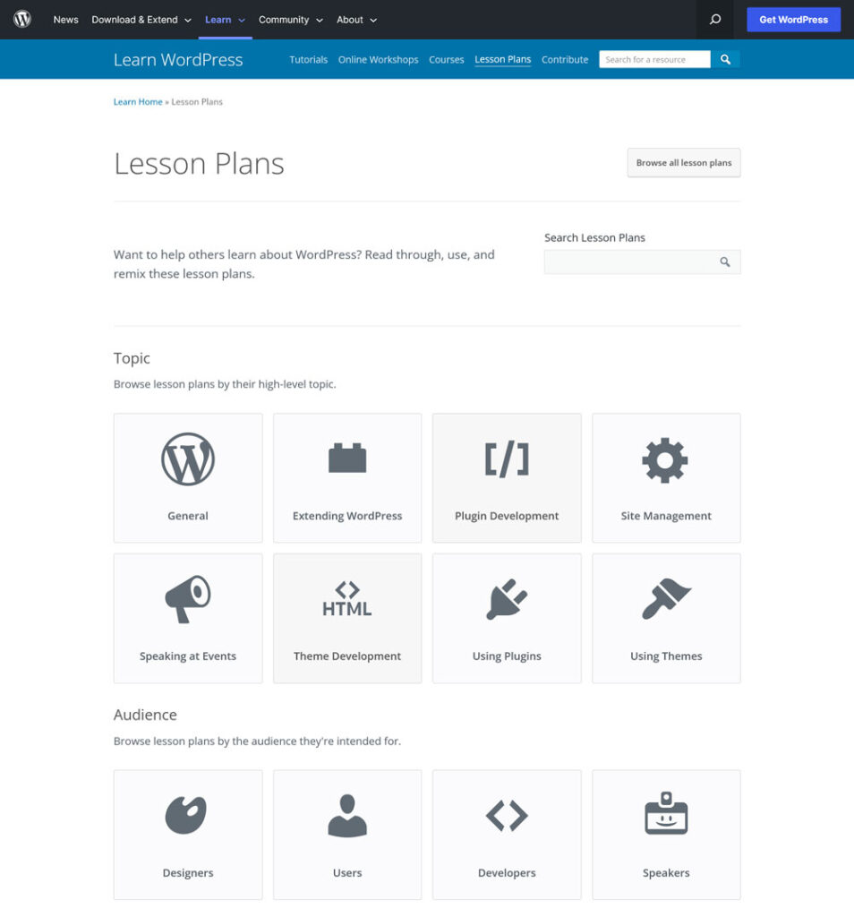 aprender planos de aula wordpress