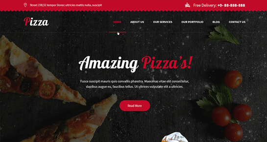 Tema WordPress para pedidos de pizza