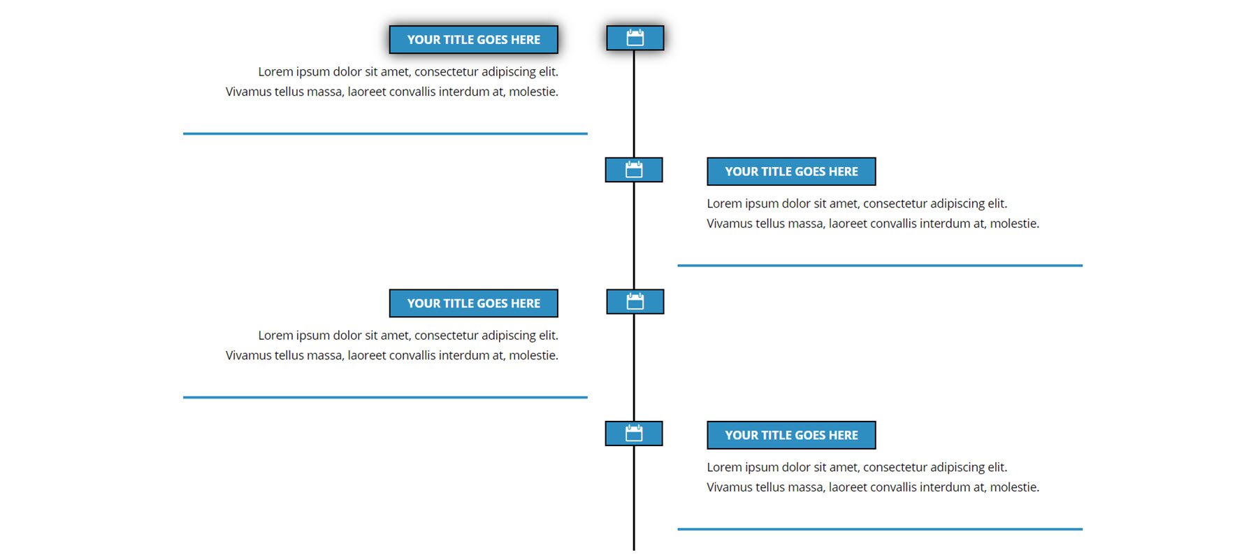 Evidențierea produsului Divi Divi Timeline Layouts Pack Layout 3