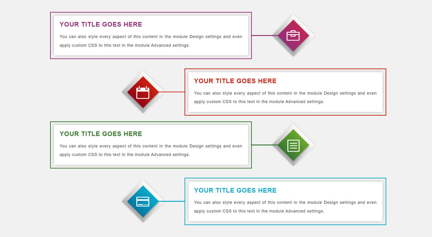 Evidențierea produsului Divi Divi Timeline Layouts Pack Layout 76