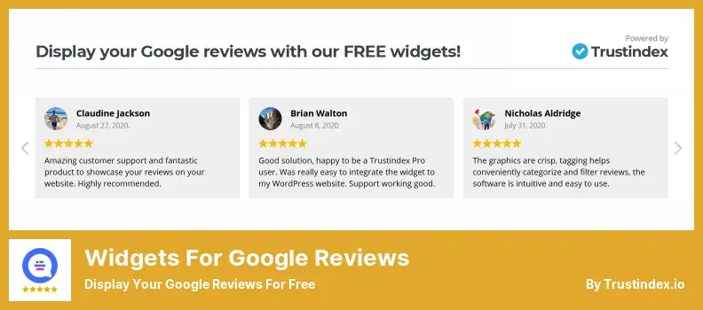 Widget per il plug-in di recensioni di Google: mostra gratuitamente le tue recensioni di Google