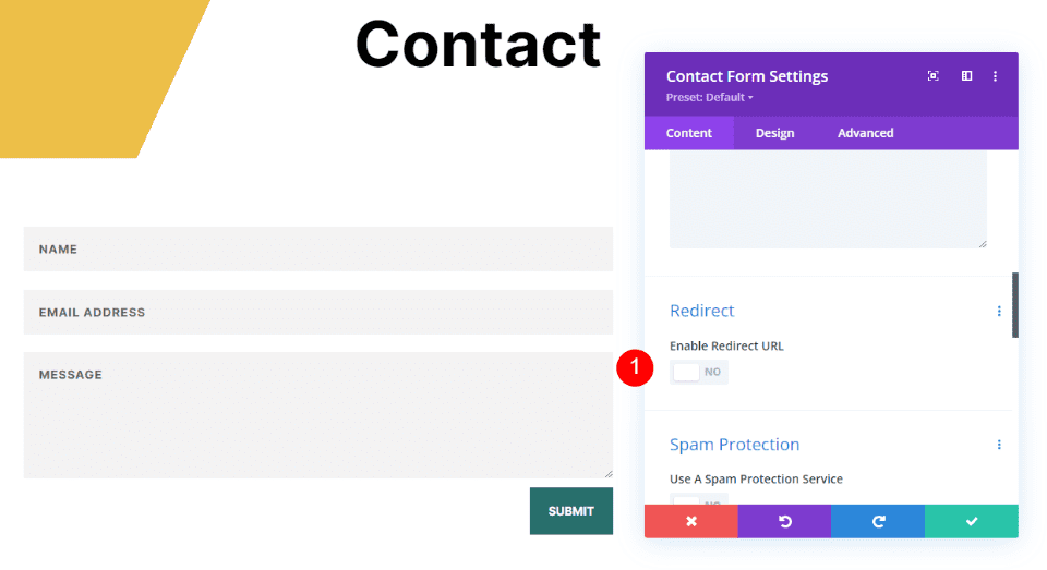 Comment rediriger après avoir rempli le formulaire de contact Divi