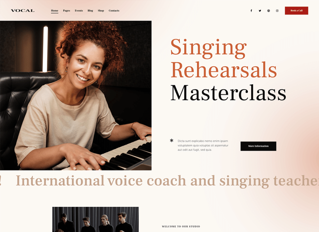 Vocal - Tema WordPress para Canto e Voz