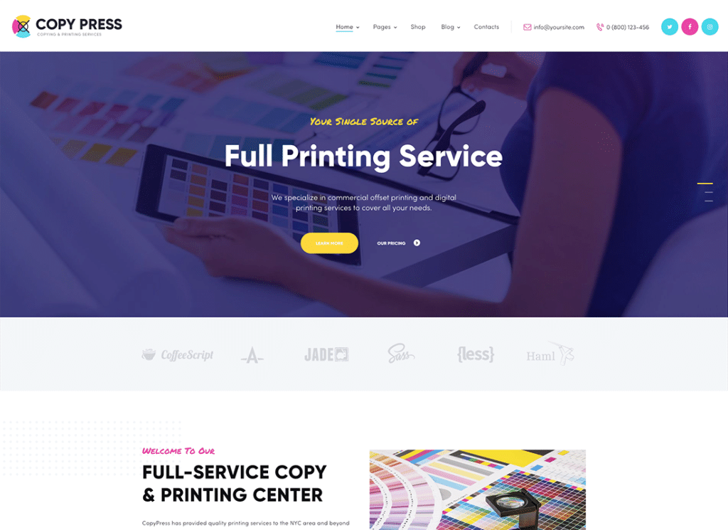 CopyPress - Tip Tasarım ve Baskı Hizmetleri WordPress Teması