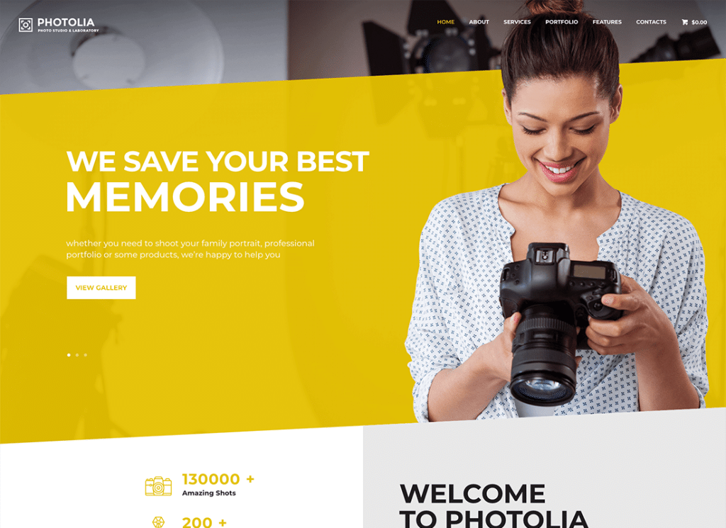 Photolia - Thème WordPress pour entreprise de photo et magasin de fournitures