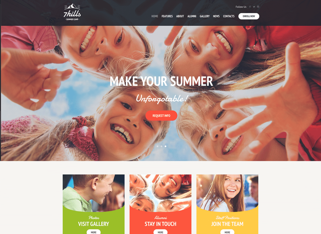 SevenHills - Hiking Summer Camp Children WordPress Theme