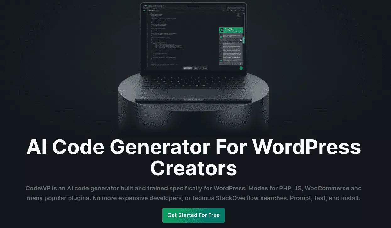 Gerador de código CodeWP para criadores de WordPress