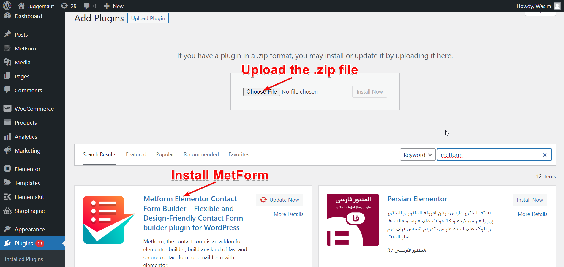 Installer MetForm