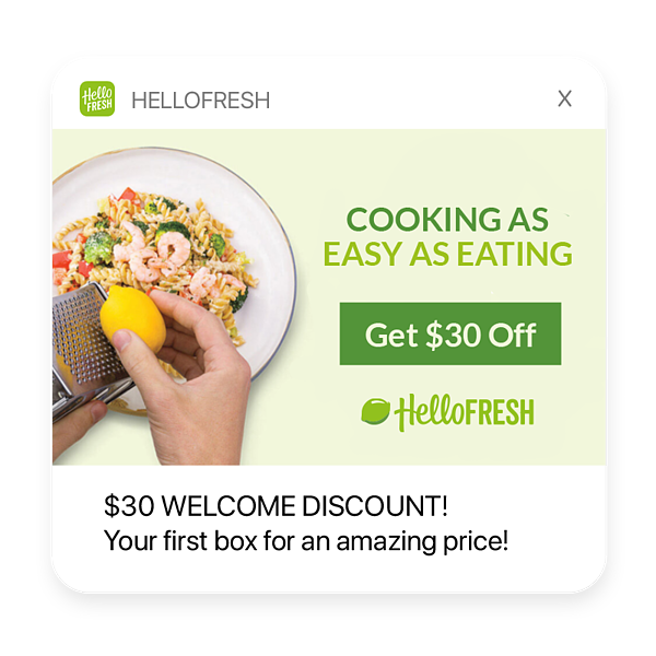 hellofresh Willkommens-Push-Benachrichtigung