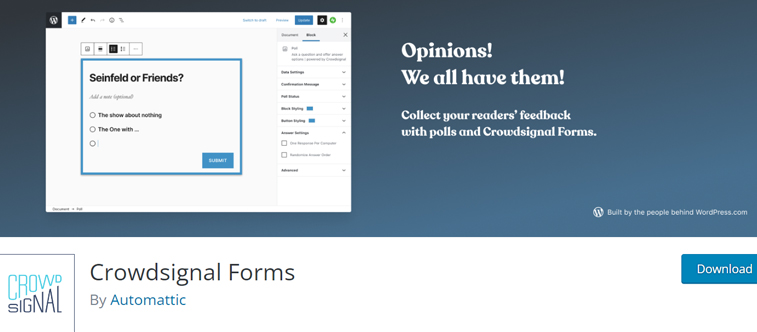 Plugin de sondage WordPress Crowdsignal