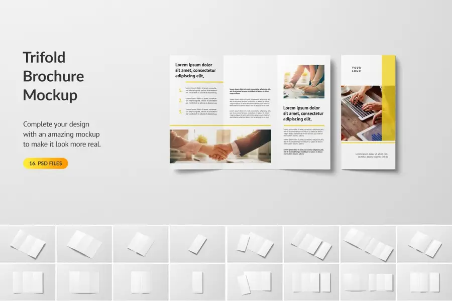 Mockup di brochure a tre ante -