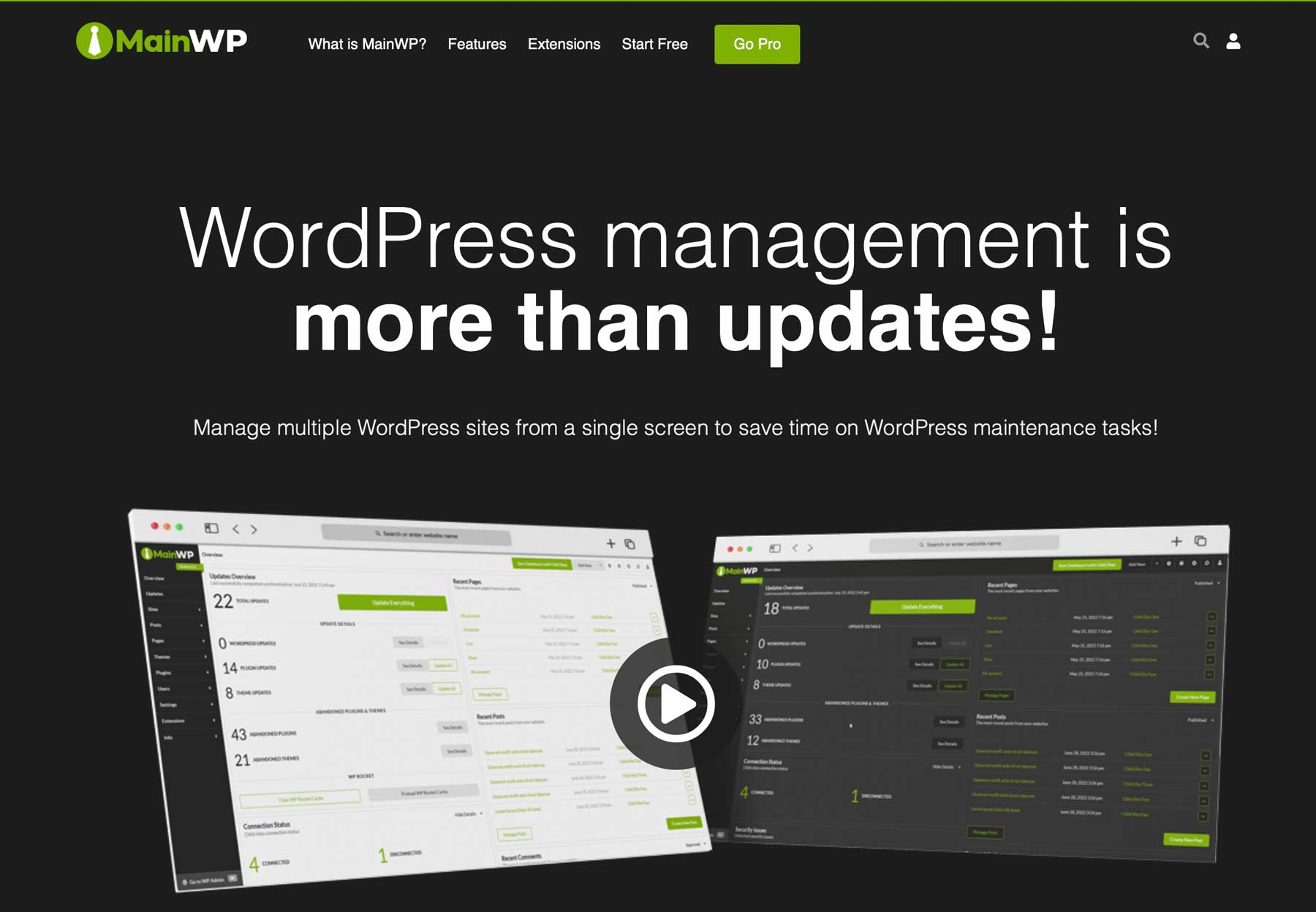 Herramientas de administración de sitios MainWP WordPress