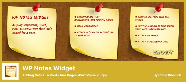 Complemento de widget de notas de WP: agregar notas a publicaciones y páginas Complemento de WordPress