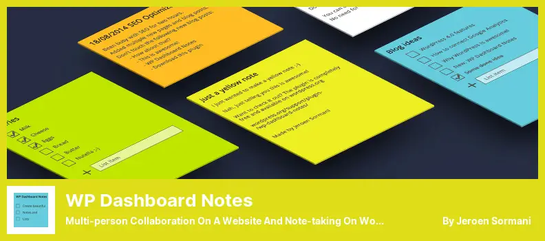 WP Dashboard Notes Plugin - Web サイトでの多人数コラボレーションと WordPress でのメモ作成