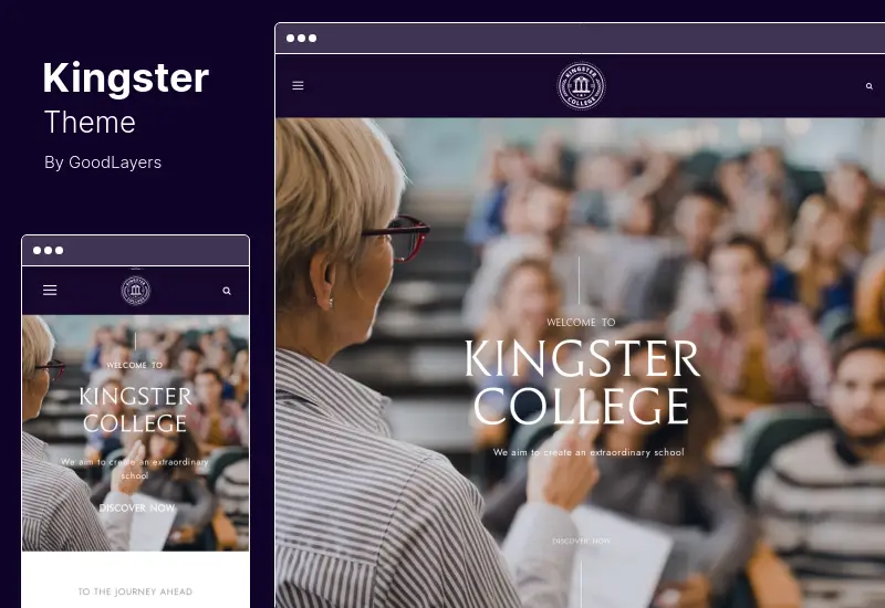 Kingster Theme - LMS Education For University, College 및 School WordPress 테마