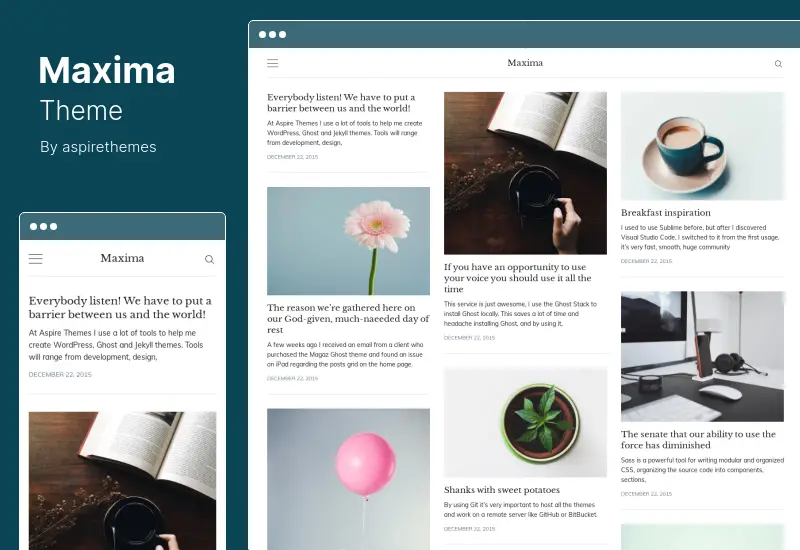 Tema Maxima - Tema minimalista de WordPress para blogs y revistas