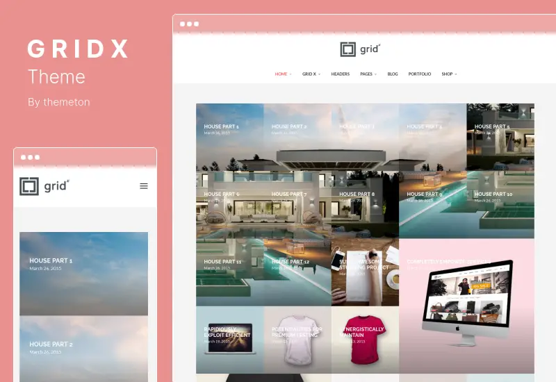 GRID X Theme - Tema WordPress Multifuncional Criativo