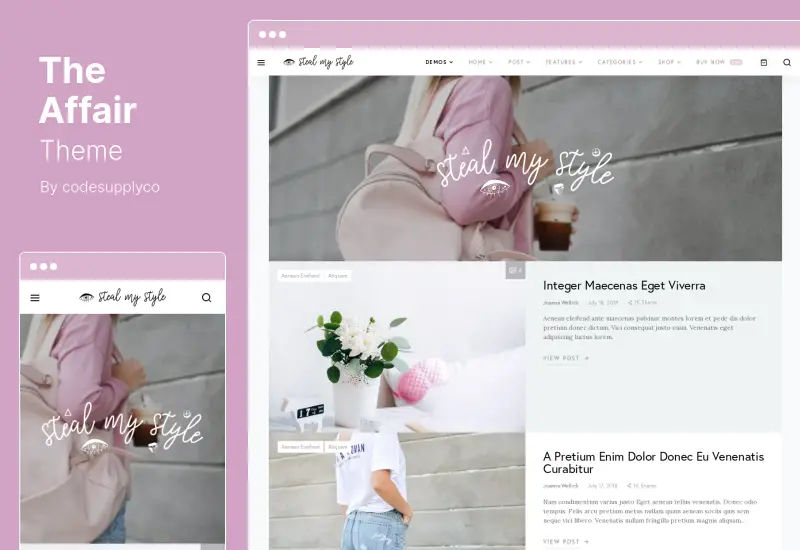 The Affair Theme - Tema creativo de WordPress para revistas y blogs personales