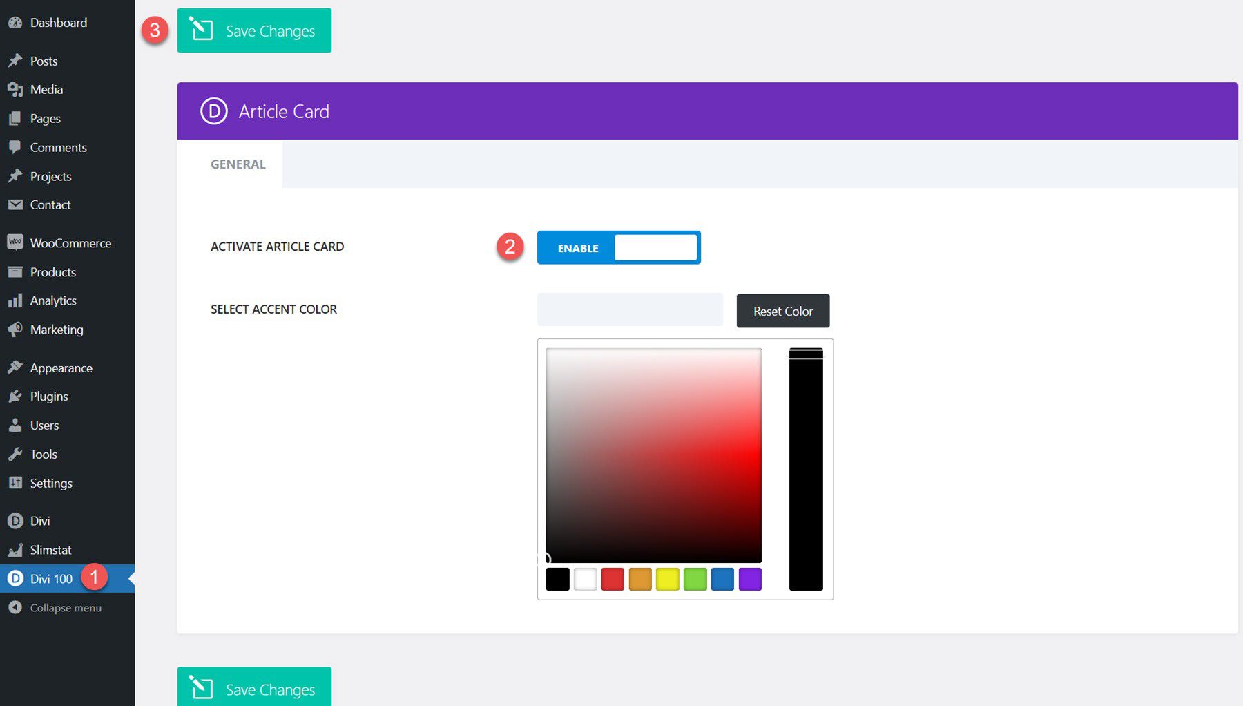 Repere produs Divi: Configurarea cardului cu articole DiviCity