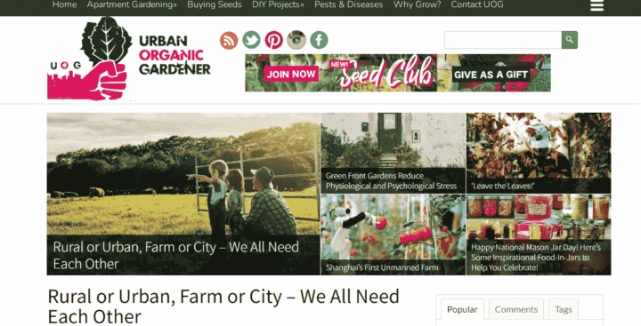 Urban Organic Garden Homepage