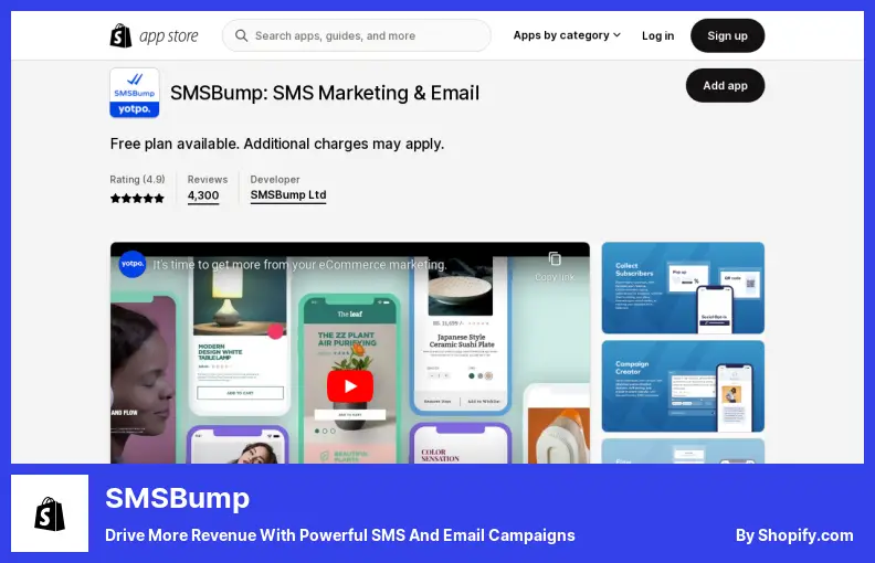 SMSBump - Générez plus de revenus avec de puissantes campagnes SMS et e-mail