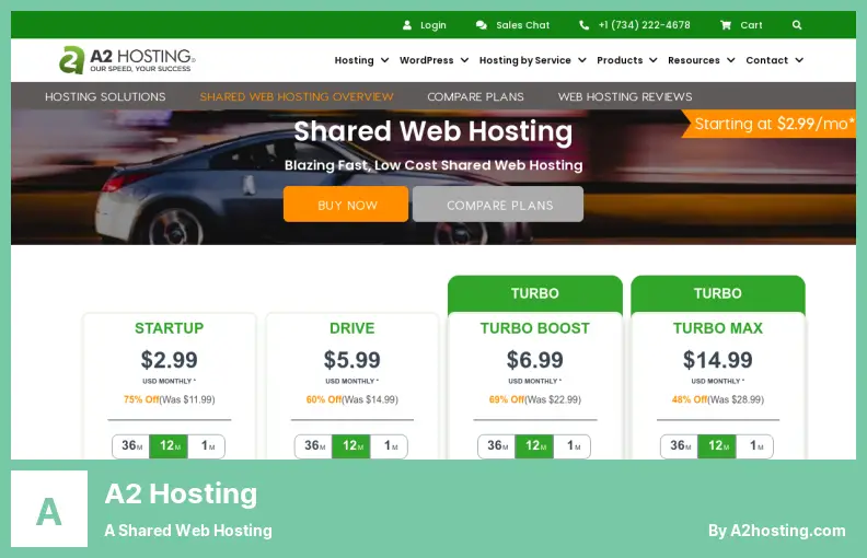 A2 Hosting - un alojamiento web compartido