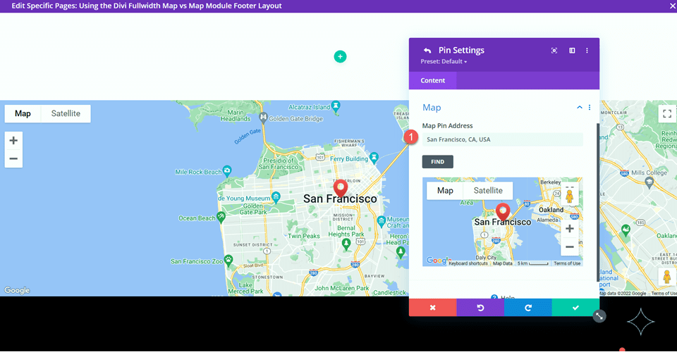 Divi Fullwidth Map VS Map Module Map ที่อยู่พิน