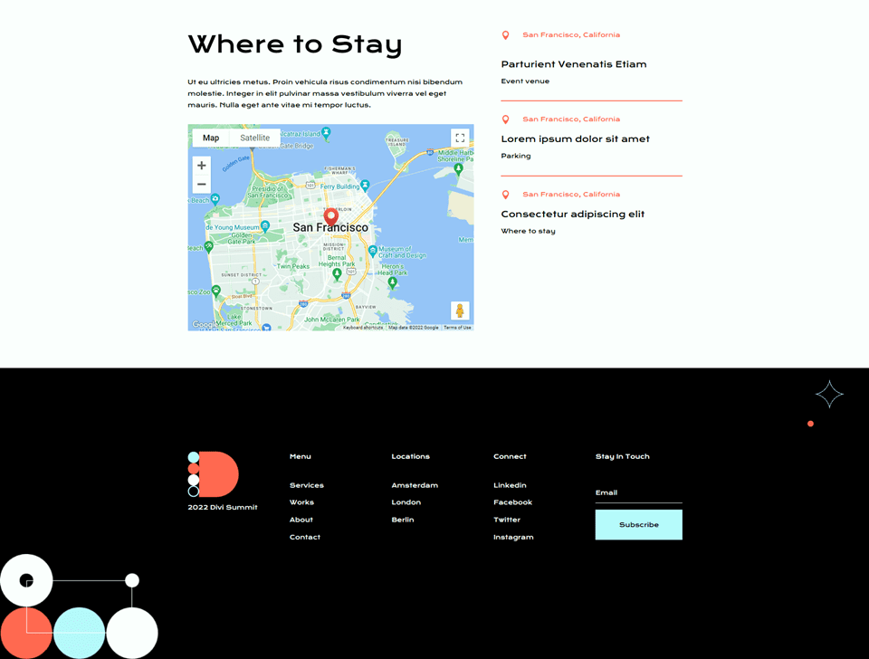 Divi Fullwidth Map VS Map Module Reguläres endgültiges Design