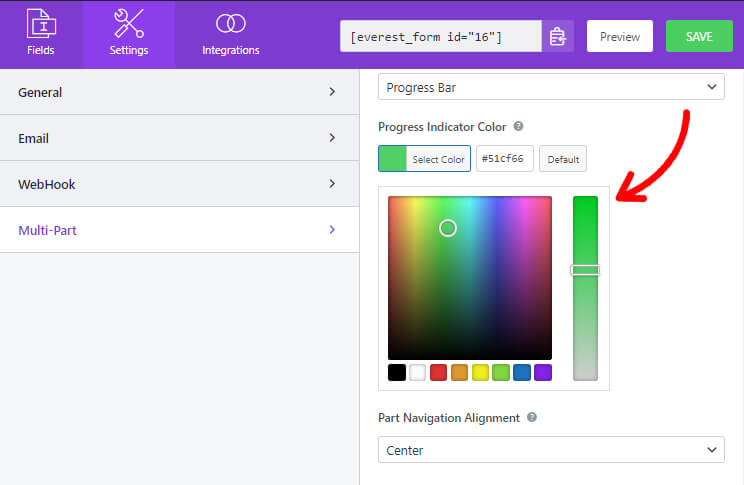 Colore dell'indicatore di avanzamento